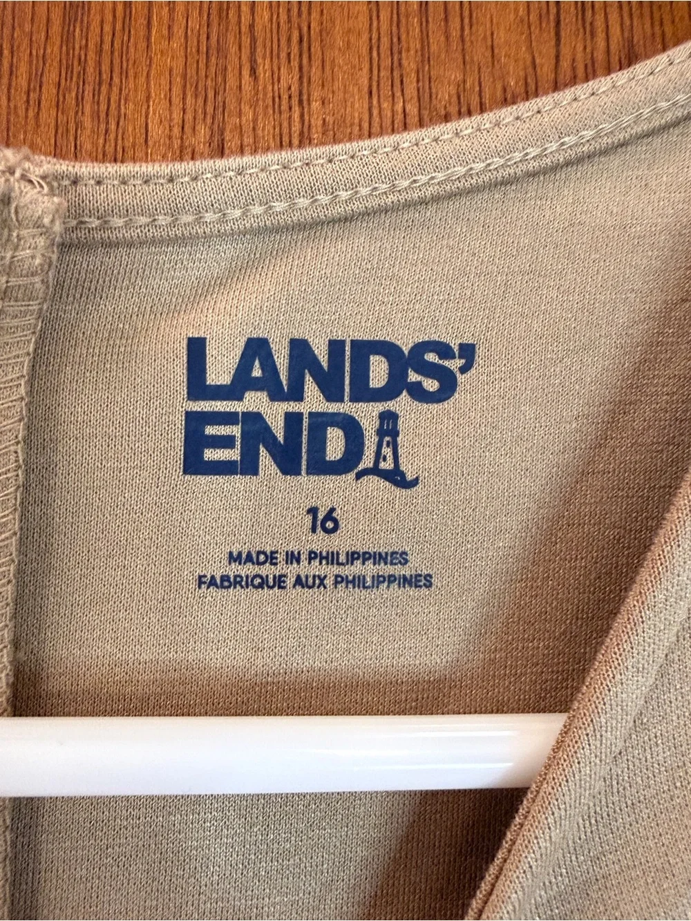 Lands' End School Uniform Pleated Ponte Dress - Khaki Tan Size 16